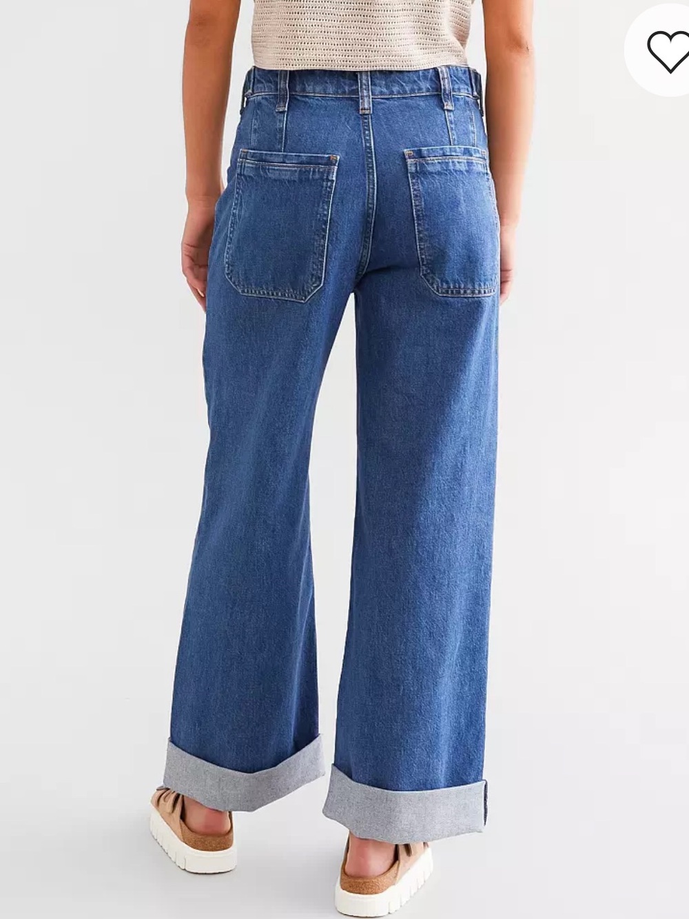 🆕 Free People Palmer Wide Leg Cuffed Jean size 28 - Picture 4 of 14